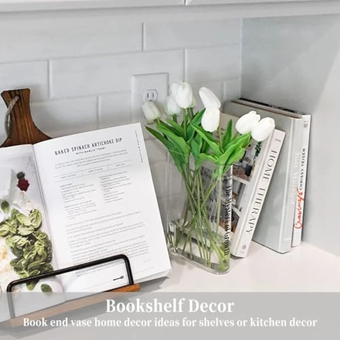 Puransen Acrylic Clear Book Vase for Flowers, A Book About Flowers Vase, Unique Home/Bedroom/Office Accent Decor (Clear - B) by Puransen - Image 5