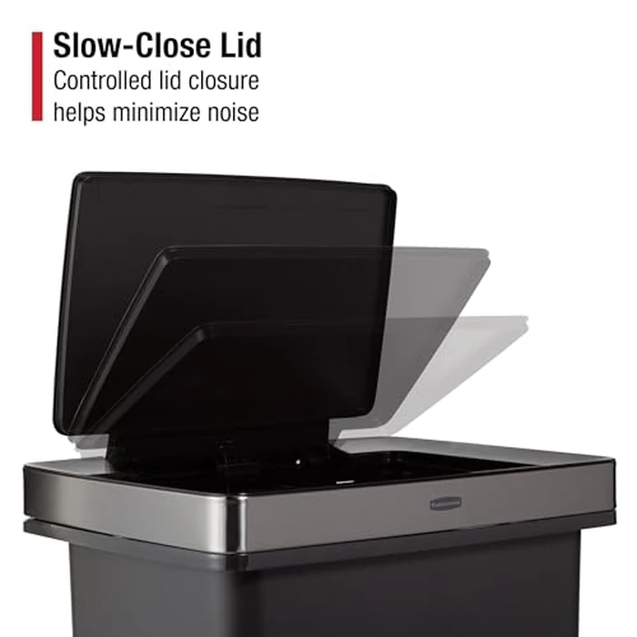 Rubbermaid Premier High-Capacity Step-On Trash Can, 19 Gallon, Single or Dual Stream Trash or Recycling, Charcoal, Stainless-Steel Rim, Lid Lock, Quiet Lid, for Home/Kitchen/Garage/Apartment by Rubbermaid - Image 5