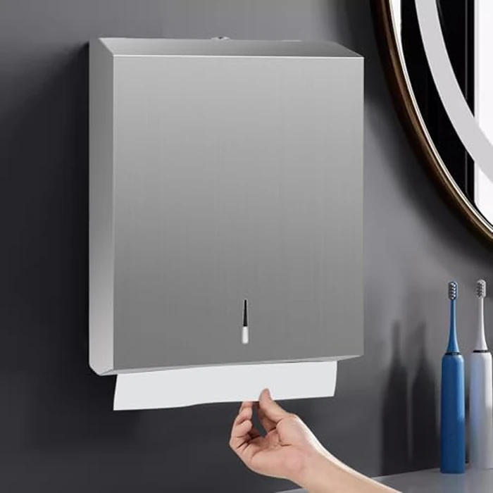Stardrix Paper Towel Dispenser Wall Mount, Brushed Stainless Steel Commercial Paper Towel Holder with Lock, Large Capacity 400 C Fold/525 Multifold Towels by stardrix - Image 7