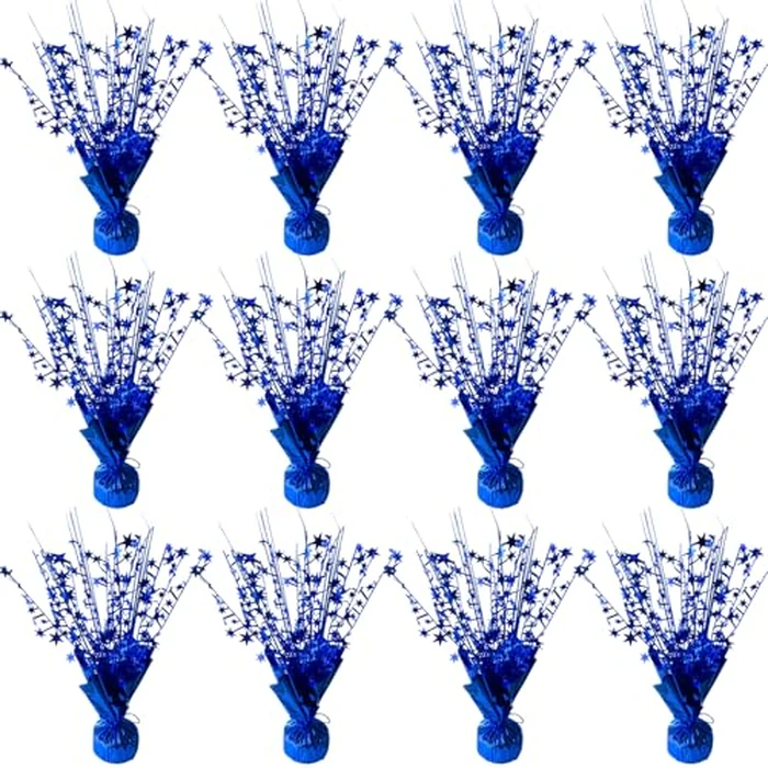 FUBININA 12 Pack Metallic Foil Spray Centerpiece Star Table Decoration Burst Table Centerpieces for Birthday New Years Nye Wedding Anniversary Graduation Holiday Party Supplies Decor, Navy Blue by FUBININA - Used - Like New condition - US$21.75