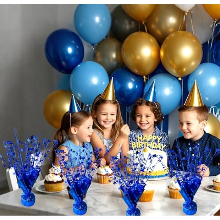 FUBININA 12 Pack Metallic Foil Spray Centerpiece Star Table Decoration Burst Table Centerpieces for Birthday New Years Nye Wedding Anniversary Graduation Holiday Party Supplies Decor, Navy Blue by FUBININA - Image 2