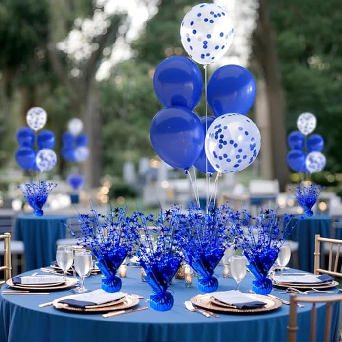 FUBININA 12 Pack Metallic Foil Spray Centerpiece Star Table Decoration Burst Table Centerpieces for Birthday New Years Nye Wedding Anniversary Graduation Holiday Party Supplies Decor, Navy Blue by FUBININA - Image 7