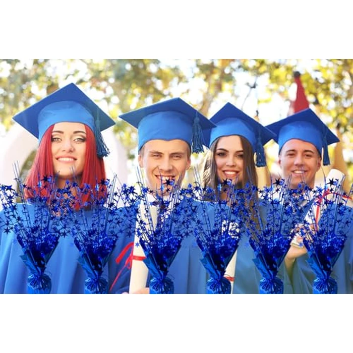 FUBININA 12 Pack Metallic Foil Spray Centerpiece Star Table Decoration Burst Table Centerpieces for Birthday New Years Nye Wedding Anniversary Graduation Holiday Party Supplies Decor, Navy Blue by FUBININA - Image 8