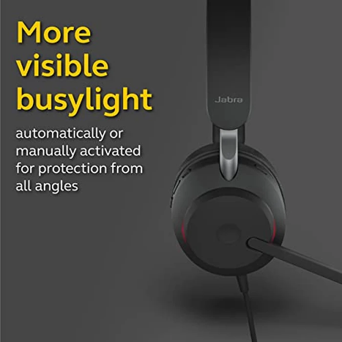 Jabra Evolve2 40 MS Wired Headphones, USB-A, Stereo, Black - Telework Headset for Calls and Music, Enhanced All-Day Comfort, Passive Noise Cancelling Headphones, MS-Optimized with USB-A Connection by Jabra - Image 4
