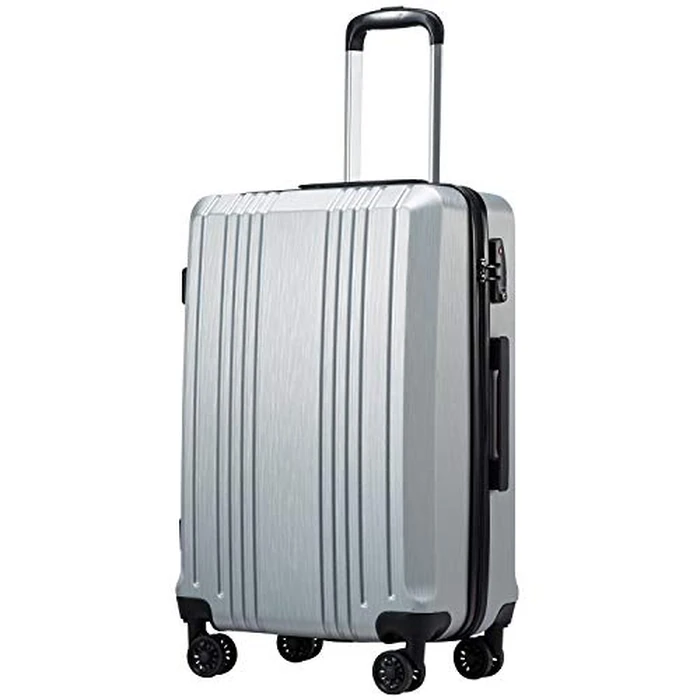 Coolife Luggage Suitcase PC+ABS with TSA Lock Spinner Carry on Hardshell Lightweight 20in 24in 28in(Sliver, S(20in_Carry on)) by Coolife - Used - Like New condition
