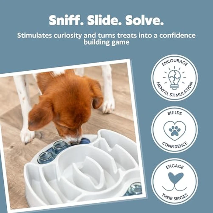 TRIXIE Slide & Feed Dog Activity Interactive Toy, Level 1 Food Puzzle Game, Brain Teasing Treat Dispenser, IQ and Mental Development Toy for Smart Dogs, Enrichment Toy for Boredom Busting by TRIXIE - Image 4