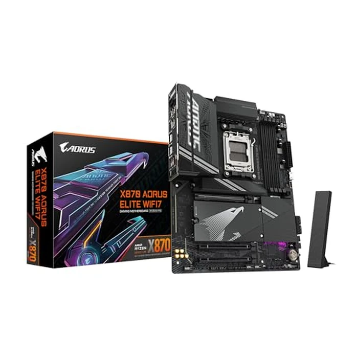 GIGABYTE X870 AORUS Elite WIFI7 AMD AM5 LGA 1718 Motherboard, ATX, DDR5, 4X M.2, PCIe 5.0, USB4, WIFI7, 2.5GbE LAN, EZ-Latch, 5-Year Warranty by GIGABYTE - Used - Very Good condition - US$141.88