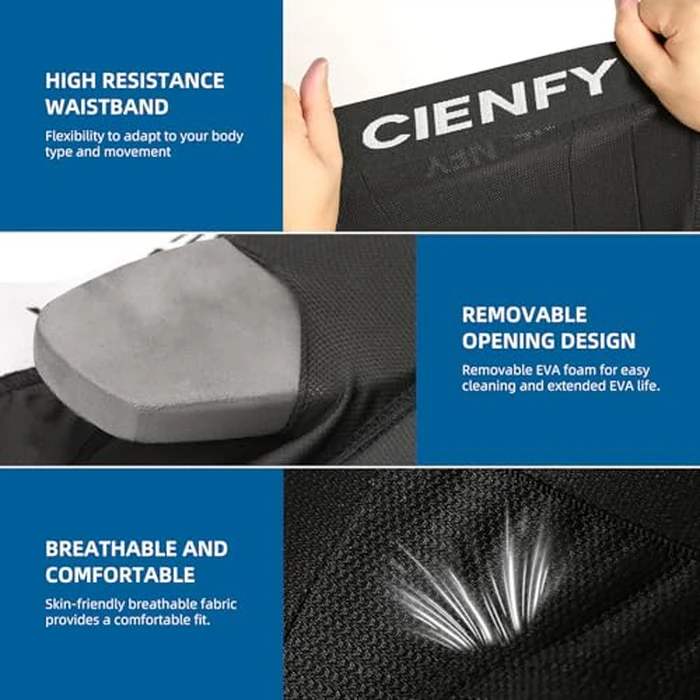 Cienfy Protective Padded Shorts EVA Butt Pad for Snowboard, Skate and Ski, 3D Protection Impact Gear for Hip and Tailbone (Large) by Cienfy - Image 3