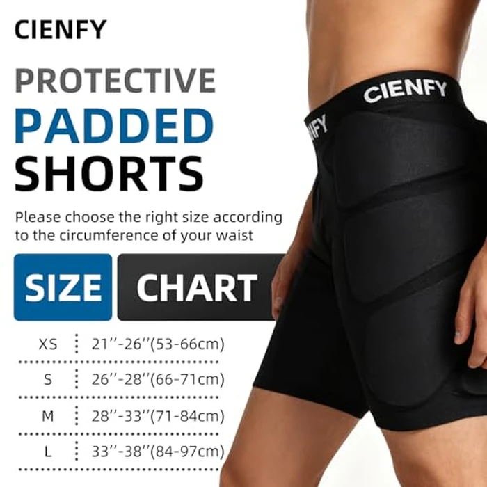 Cienfy Protective Padded Shorts EVA Butt Pad for Snowboard, Skate and Ski, 3D Protection Impact Gear for Hip and Tailbone (Large) by Cienfy - Image 5
