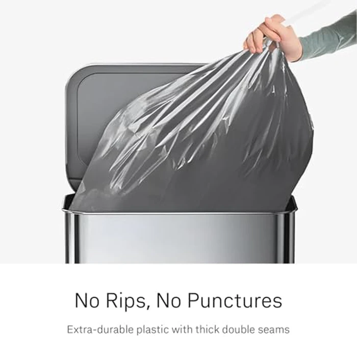 simplehuman Code J 100 Count Odorsorb Custom Fit Liners, Drawstring Odor Absorbing Trash Bags, One-by-One Mess-Free Dispense, Extra Thick & Double Seamed, 50% PCR Plastic, 30-45 Liter / 8-12 Gallon by simplehuman - Image 4