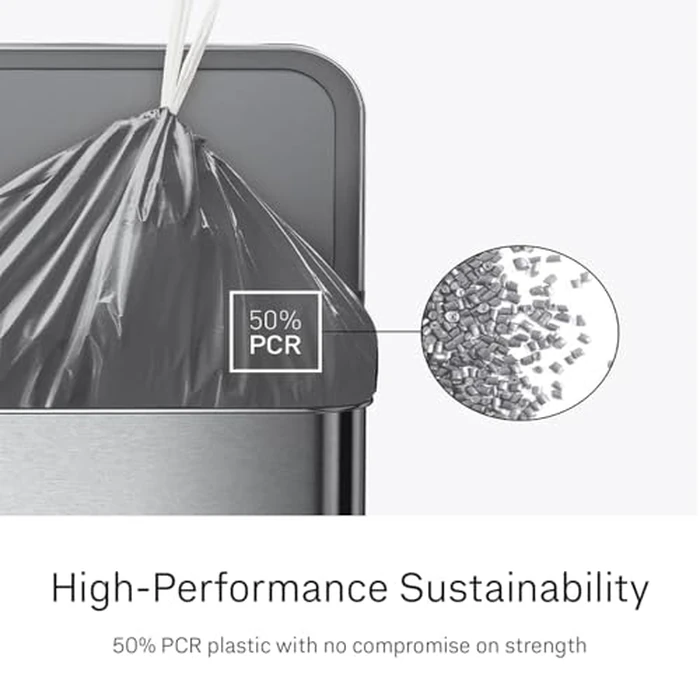 simplehuman Code J 100 Count Odorsorb Custom Fit Liners, Drawstring Odor Absorbing Trash Bags, One-by-One Mess-Free Dispense, Extra Thick & Double Seamed, 50% PCR Plastic, 30-45 Liter / 8-12 Gallon by simplehuman - Image 5