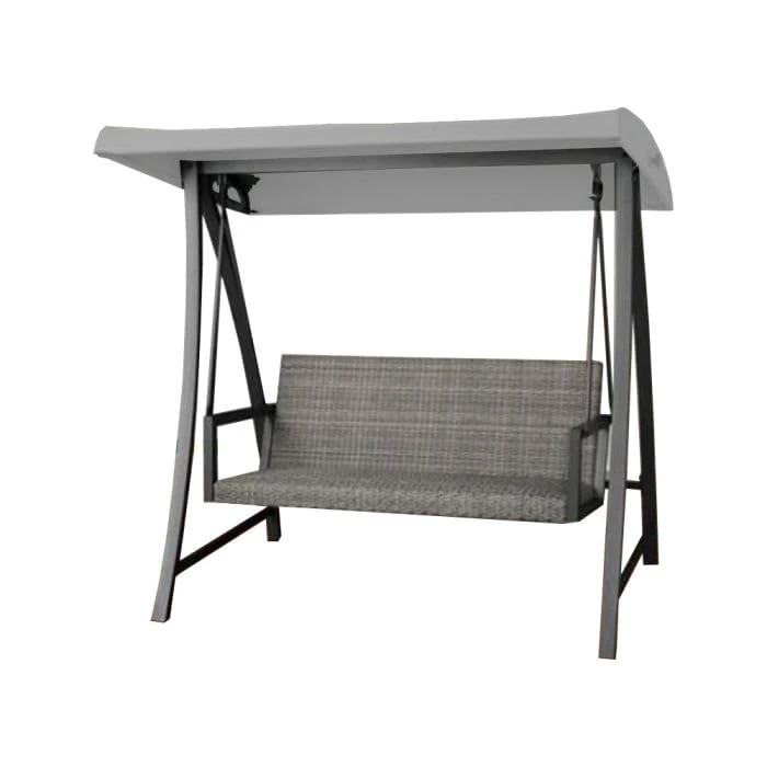 Garden Winds Custom Fit Replacement Canopy Top Cover Compatible with The Agio 1807284, 1807309, 514877 Luna Woven Patio Swing - Upgraded Performance Riplock 350 Fabric - Slate Gray by Garden Winds - Used - Like New condition