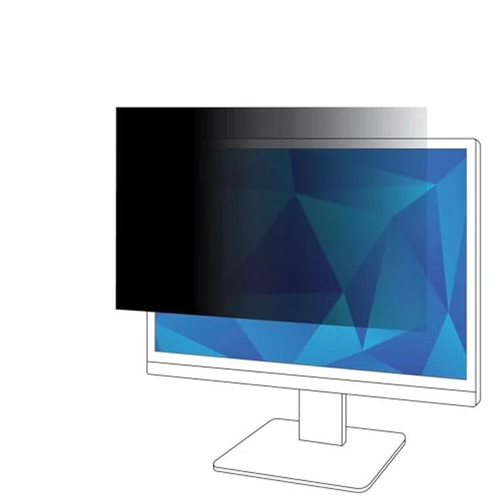 3M Computer Privacy Screen Filter for 24 inch Monitors - Black - Widescreen 16:10 - PF240W1B by 3M - Image 1