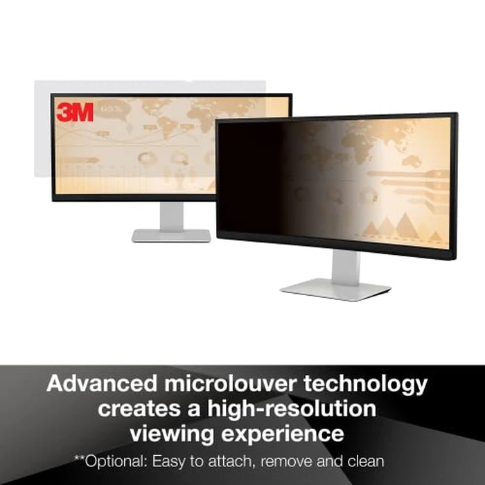 3M Computer Privacy Screen Filter for 24 inch Monitors - Black - Widescreen 16:10 - PF240W1B by 3M - Image 6
