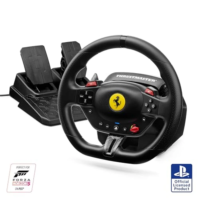 Thrustmaster T98 Ferrari 296 GTB Racing Wheel and Pedal Set (compatible with PS5, PS4 & PC) by Thrustmaster - Used - Like New condition - US$95.63
