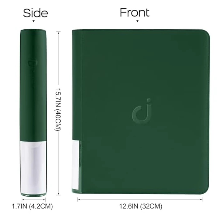 D DACCKIT Top Loader Binder, Holds Cards - 9 Pocket Top Loader Binder for 3" x 4" Rigid Card Holders for Trading Cards or Sports Cards, Model A - Blackish Green by D DACCKIT - Image 6