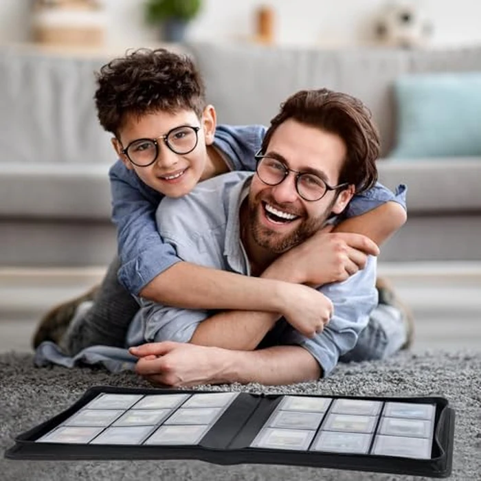 D DACCKIT Top Loader Binder, Holds Cards - 9 Pocket Top Loader Binder for 3" x 4" Rigid Card Holders for Trading Cards or Sports Cards, Model A - Blackish Green by D DACCKIT - Image 7