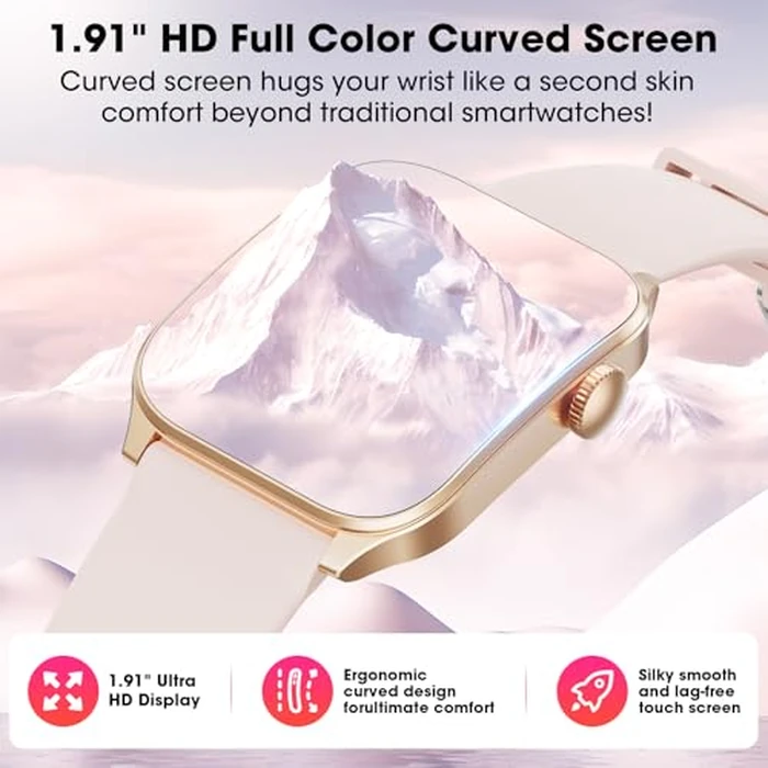 Curve Smart Watch for Men Women, 1.91" Smartwatches with 120+ Sport Modes, Fitness Tracker with Bluetooth Call, Waterproof Activity Tracker Smartwatch for iOS Android Phones by Haulvean - Image 2