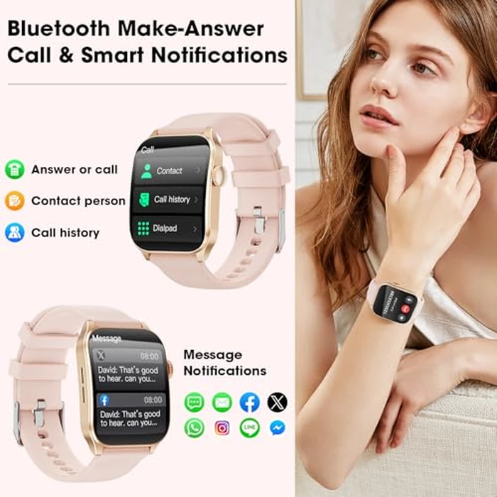 Curve Smart Watch for Men Women, 1.91" Smartwatches with 120+ Sport Modes, Fitness Tracker with Bluetooth Call, Waterproof Activity Tracker Smartwatch for iOS Android Phones by Haulvean - Image 3