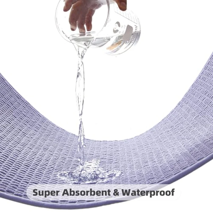 TYUU Toilet Rug, Thin Toilet Rugs U Shaped Washable Non Slip Absorbent Quick Dry Low Pile Toilet Mat, Lavender 20"x24" U Shape by TYUU - Image 7