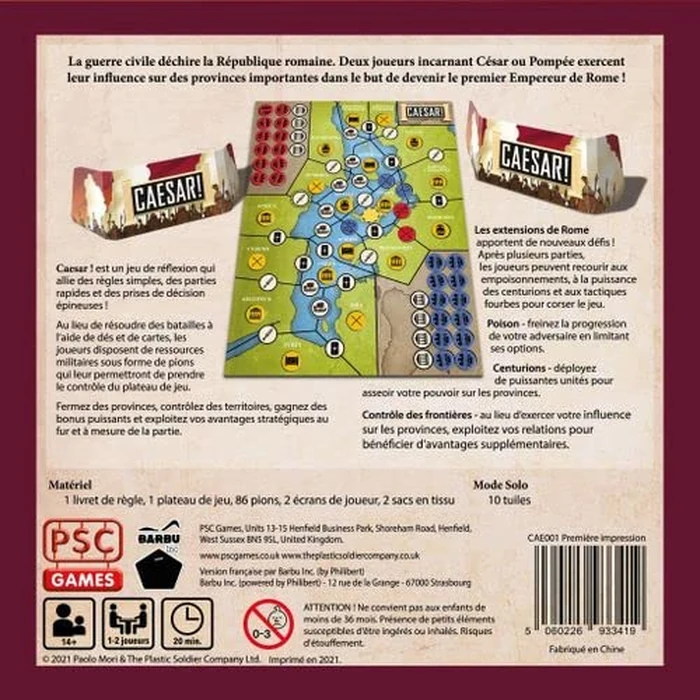 Caesar! Seize Rome in 20 Minutes - A Board Game by Floodgate Games - 1-2 Players - Board Games for Family - 20 Minutes of Gameplay - Games for Family Game Night - for Teens and Adults Ages 14+ by Plastic Soldier - Image 2