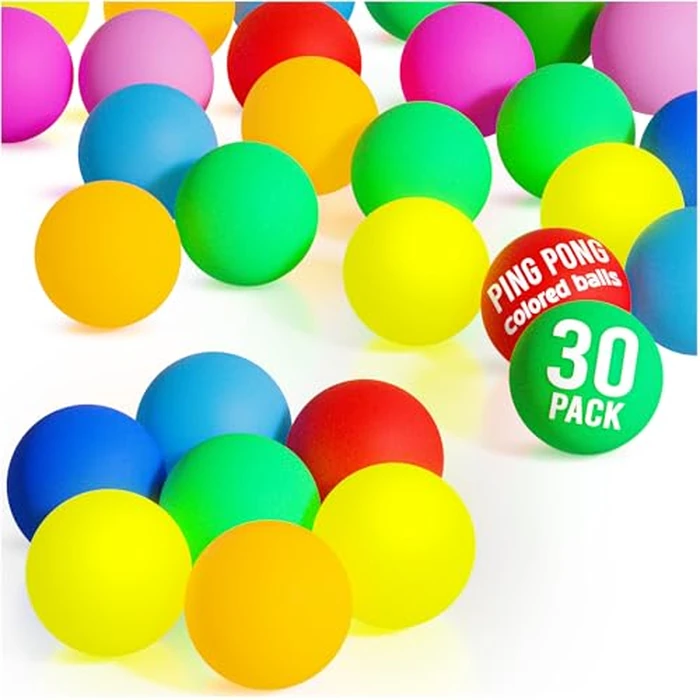 D-Xam 30 Pcs Colored Ping Pong Balls 40mm Table Tennis Ball, Plastic Ping Pong Balls for Games, Arts, Party, Pet Toys, DIY Activities by D-Xam - Used - Like New condition