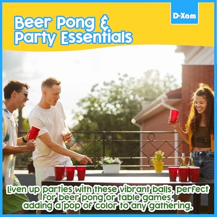 D-Xam 30 Pcs Colored Ping Pong Balls 40mm Table Tennis Ball, Plastic Ping Pong Balls for Games, Arts, Party, Pet Toys, DIY Activities by D-Xam - Image 5