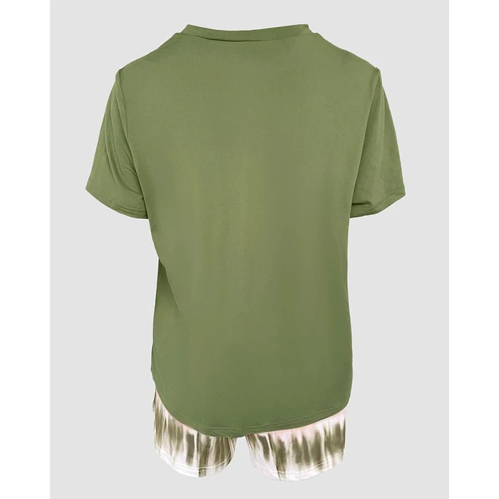 CHICME Pajamas Set for Women 2 Piece Pjs Lounge Set Soft Short Sleeve Tops and Sleep Shorts with Pocket-ag-L by CHICME - Image 3