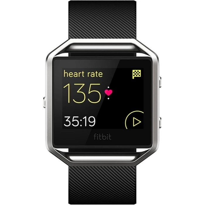 Fitbit Blaze Fitness Watch - Silver Stainless Steel Case with Black Elastomer Elastomer - Small Size by Fitbit - Image 3
