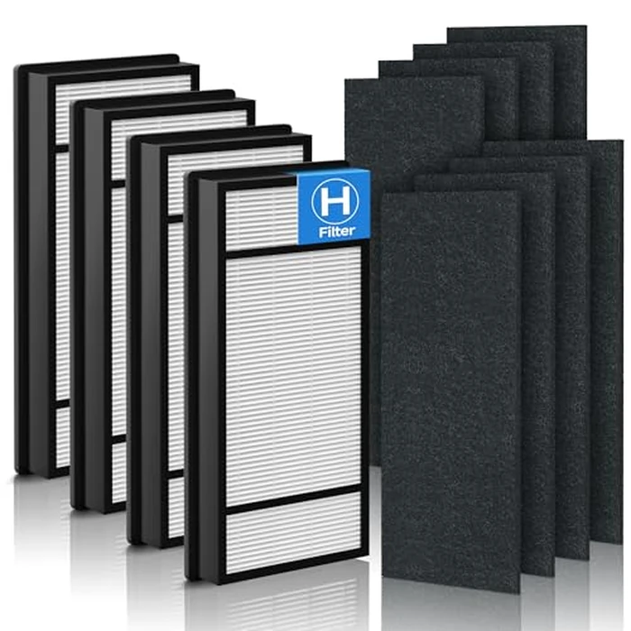 4 True HEPA Replacement Filter H + 8 Carbon Pre Filter B Compatible with Honeywell HPA050, HPA060, HPA150, HPA160, HHT055, HHT155 Series Air Purifier, Part# HRF-H1 HRF-H2 HRF-B1 by GoKBNY - Used - Very Good condition - CA$32.01