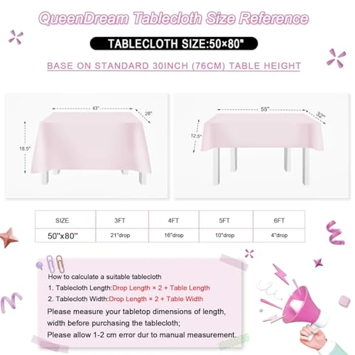 QueenDream Sparkly Sequin Tablecloth - White Iridescent Table Cloth 50x80 Inches Rectangle Table Overlay Fabric for Birthday Parties Baby Shower Decoration by QueenDream - Image 5