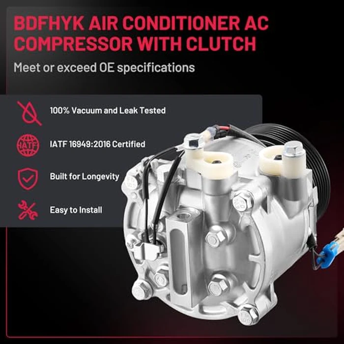 BDFHYK 98495 Air Conditioning A/C Compressor with Clutch Compatible with Buick Encore 1.4L 2013-2022, Compatible with Chevy Trax Sonic 1.4L 2013-2022 by BDFHYK - Image 3