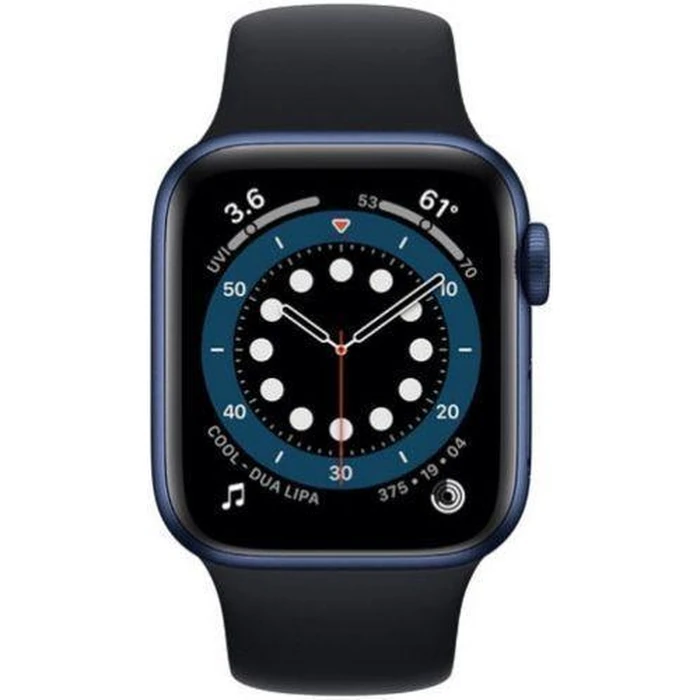 Apple Watch Series 6 (GPS) - 32GB - 44mm - Blue Aluminum Case with Black Rubber Sport Band by Apple - Refurbished - Good condition - US$116.99