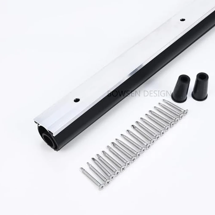 BOWSEN Heavy-Duty U+O Ring Universal Garage Door Bottom Seals Weatherstrip Weather Stripping Rubber with Aluminum Track Retainer Kit, Black (16 FT, 1-1/4" Width) by BOWSEN - Image 2