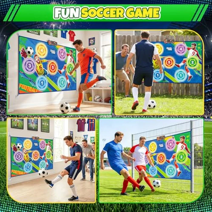 FANPROMS Electronic Scoring Soccer Set, Indoor Outdoor Soccer Training with Scoring, 2 Soft Soccers & 3 Modes, Soccer Sets by FANPROMS - Image 7