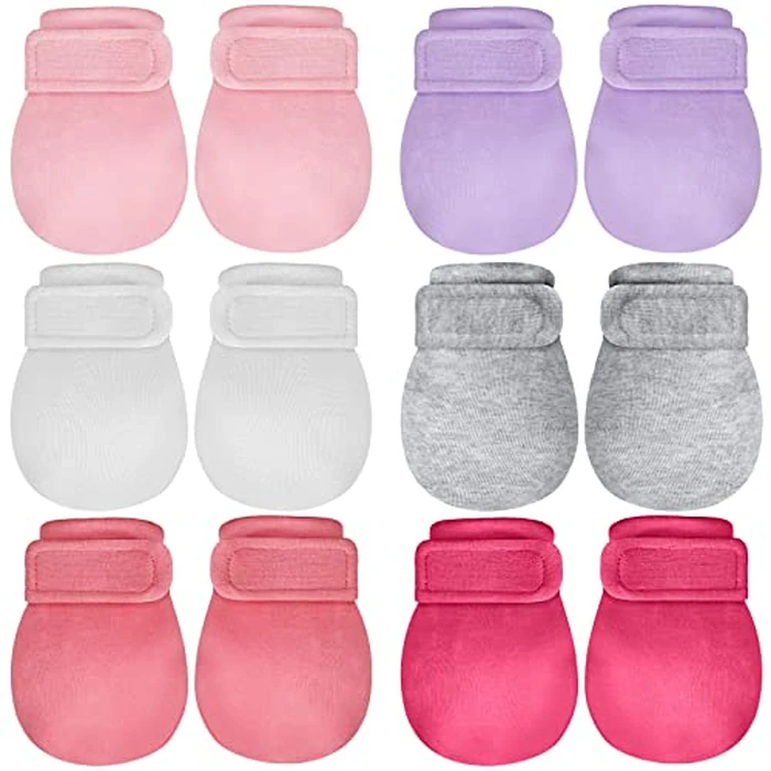 Newcotte Adjustable Baby Mittens No Scratch Newborn Cotton Breathable Warm Gloves Baby Mitts for Boys Kids(Light Pink) by Newcotte - Image 1