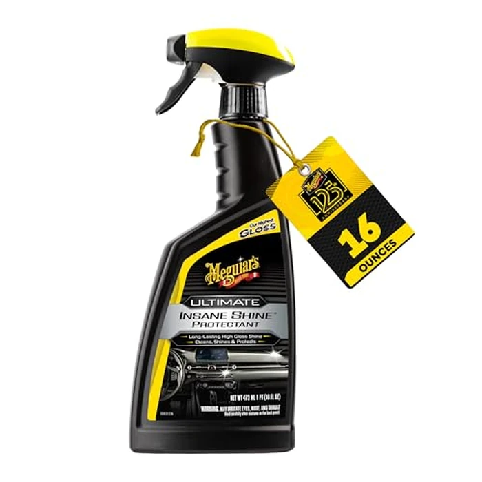 Meguiar's G220216 Ultimate Insane Shine Protectant, Car Cleaning Spray That Creates a Lasting and Glossy Shine, Auto Care Product Safe for Exterior and Interior Surfaces, 16 Oz by Meguiar's - Used - Very Good condition - US$9.08