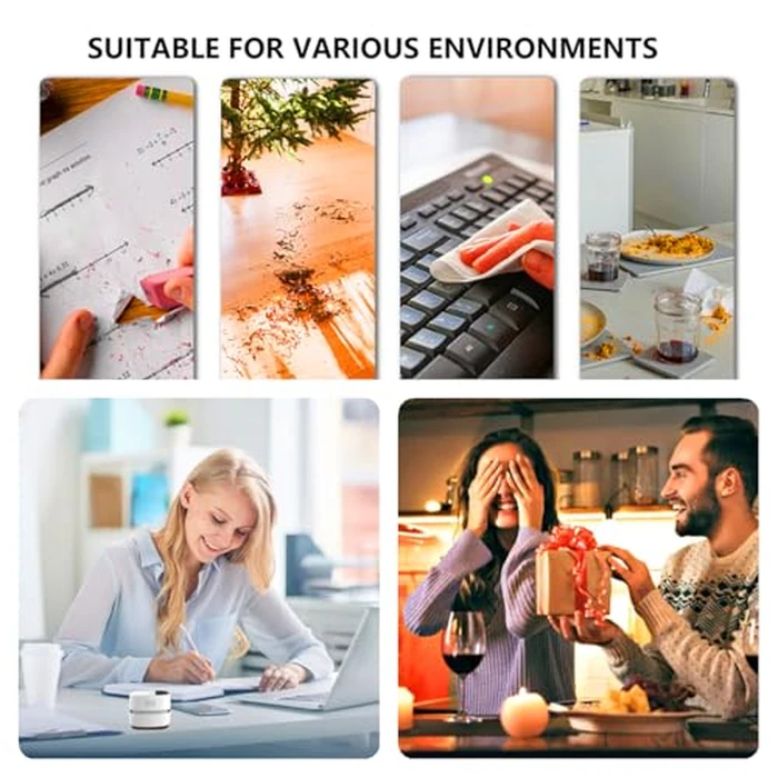 TRZLIFE USB Rechargeable Mini Desk Crumb Vacuum, Portable Cordless Desktop Cleaner for Keyboard, Desktop, Countertop, Drawer, Ideal Office Accessory, Pink by TRZLIFE - Image 2