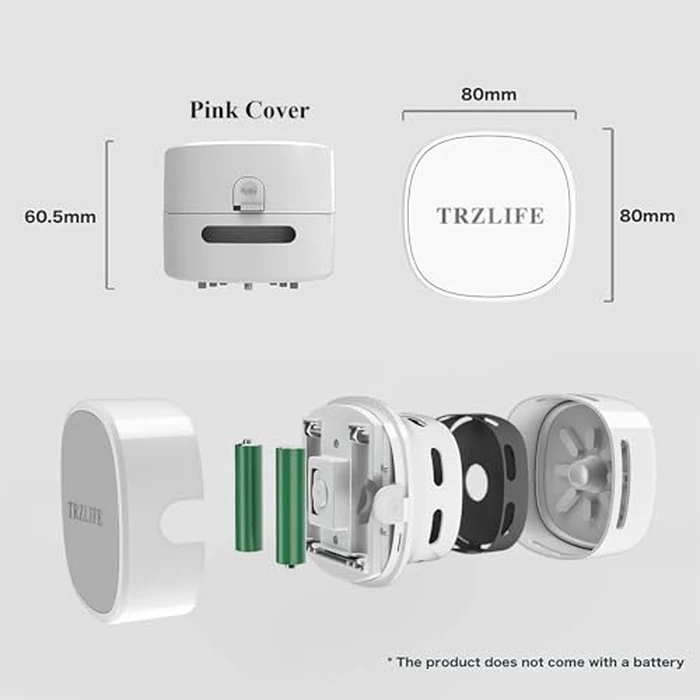 TRZLIFE USB Rechargeable Mini Desk Crumb Vacuum, Portable Cordless Desktop Cleaner for Keyboard, Desktop, Countertop, Drawer, Ideal Office Accessory, Pink by TRZLIFE - Image 4