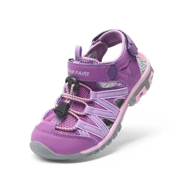 DREAM PAIRS Boys Girls Closed-Toe Outdoor Summer Sport Sandals for Toddler/Little/Big Kid,Size 1 Little Kid,Purple/Light/Purple,181108K by DREAM PAIRS - Image 1