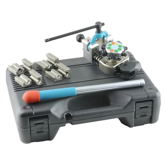 K Tool International 70081 Vise Mounted Flaring Tool Forms 45 Degree Double Single and Bubble Flares for 3/16 1/4 5/16 and 3/8 Lines with Turret Mounted Dies and T Handle Clamp by K Tool International - Used - Like New condition - US$95.52