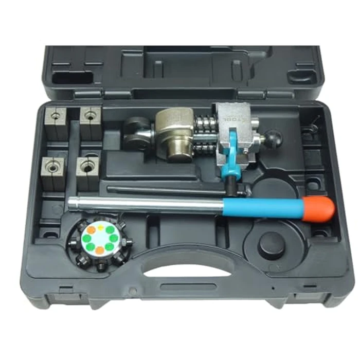 K Tool International 70081 Vise Mounted Flaring Tool Forms 45 Degree Double Single and Bubble Flares for 3/16 1/4 5/16 and 3/8 Lines with Turret Mounted Dies and T Handle Clamp by K Tool International - Image 3