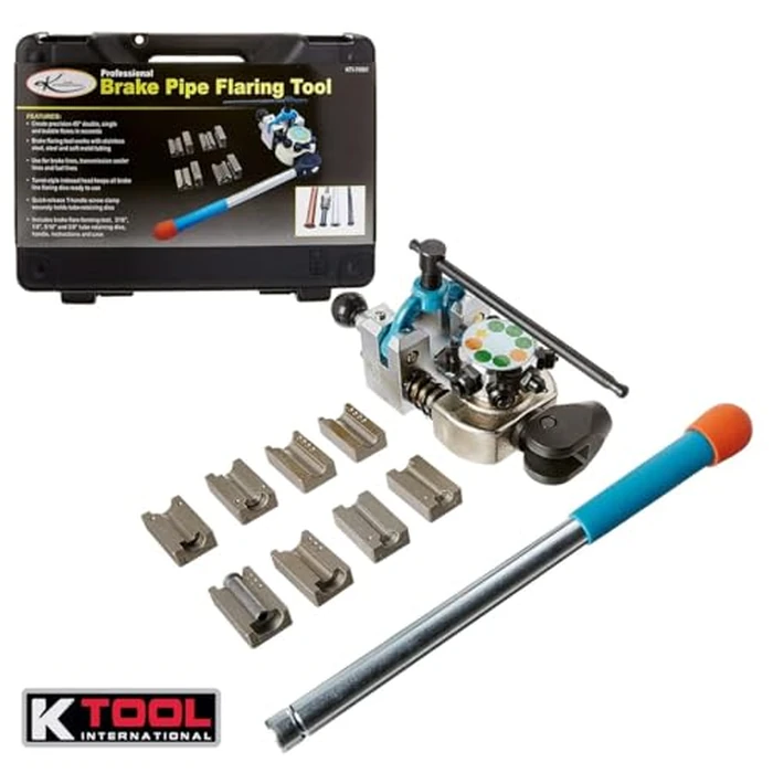 K Tool International 70081 Vise Mounted Flaring Tool Forms 45 Degree Double Single and Bubble Flares for 3/16 1/4 5/16 and 3/8 Lines with Turret Mounted Dies and T Handle Clamp by K Tool International - Image 8