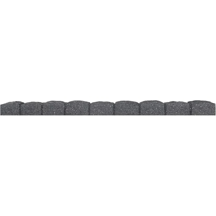 Ezborder 3.25in H x 48in L x 3.24in D Roman Stone Recycled Rubber Garden Border Kit in Grey, 2-Pack by Tierra Verde - Image 1