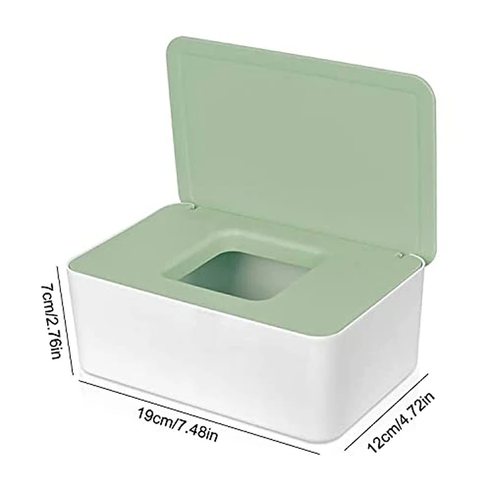 Tissue Box Water Diapers Baby Toilet Baby Water Diapers with Lid Baby Wipes Dispenser Pouch with Lids Baby Wipe Holder Keeps Wipes Fresh Simple Style Wipe Container Regular Storage(Green+2 pouches) by WADY - Image 2