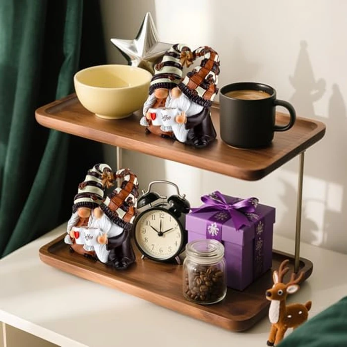 J JULONE Coffee Bar Decor Gnomes - Handcrafted Resin Gnome Figurine for Home, Tiered Tray & Table Ornaments - All-Season Spring Summer Fall Decor, for Coffee Lovers by J JULONE - Image 5