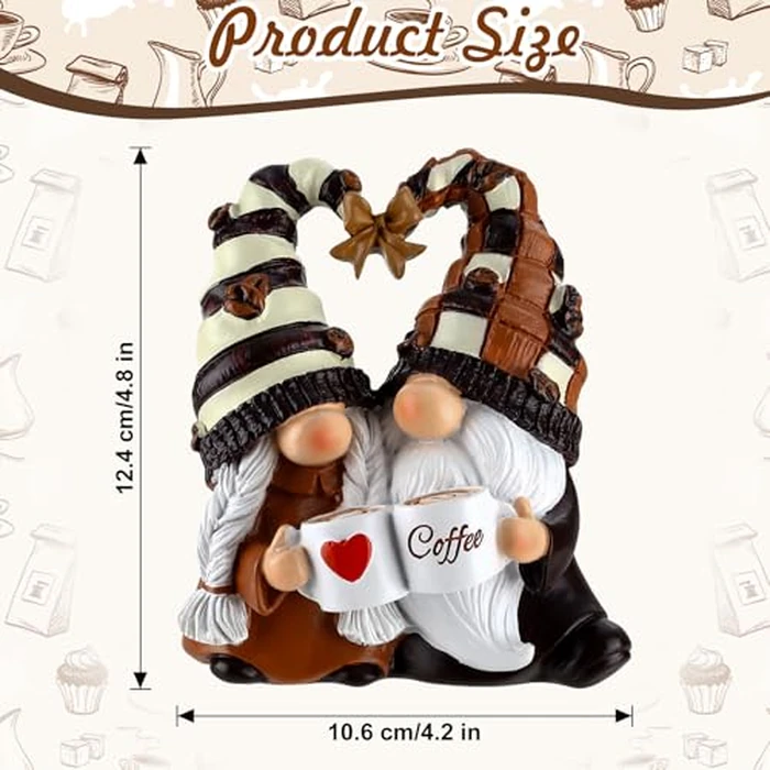 J JULONE Coffee Bar Decor Gnomes - Handcrafted Resin Gnome Figurine for Home, Tiered Tray & Table Ornaments - All-Season Spring Summer Fall Decor, for Coffee Lovers by J JULONE - Image 6