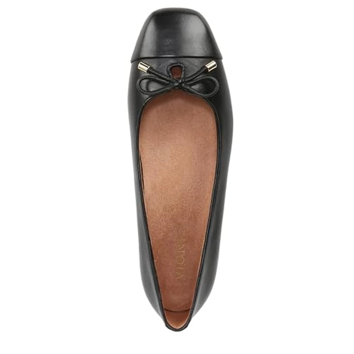 Vionic Women's Klara Ballet Flat, Black Leather, 8 Narrow by Vionic - Image 6