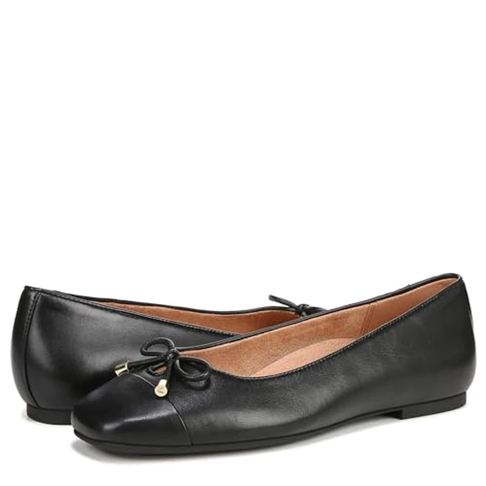 Vionic Women's Klara Ballet Flat, Black Leather, 8 Narrow by Vionic - Image 7