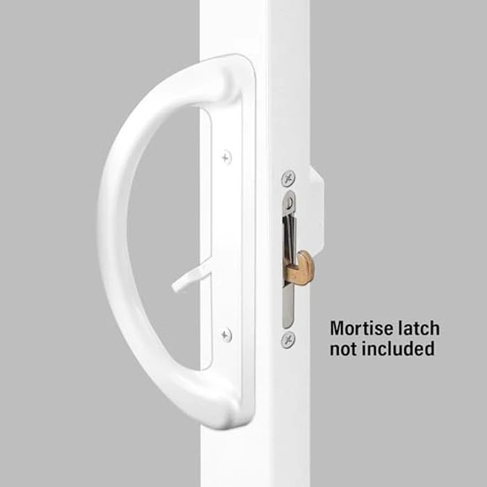 Prime-Line C 1225 Mortise Style Sliding Patio Door Handle Set - Replace Old or Damaged Door Handles Quickly and Easily - White Diecast, Non-Keyed, Fits 3-15/16” Hole Spacing (1 Set) by PRIME-LINE - Image 4